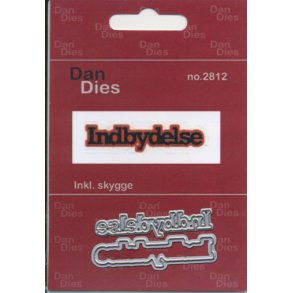 Die/skre stencil m/skygge ''Indbydelse'' ca.  13x50mm