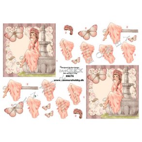 3D ark - Konfirmation. Pige ved statue