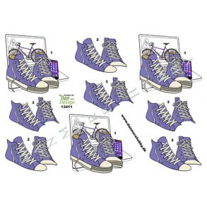 3D ark - Konfirmation. Converse, sneakers, lilla