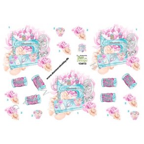 3D klippeark - Symaskine og trd