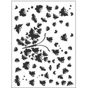 Embossing folder/pr�ge stencil, sommerfugle, A6 str. ca. 10x15 cm