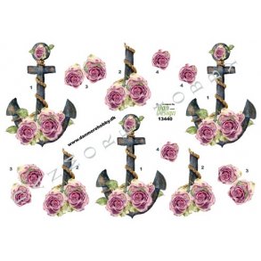 3D ark - Blomster, anker