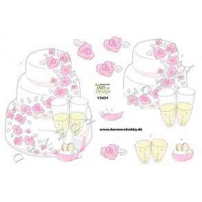 3D ark - Bryllup, lagkage