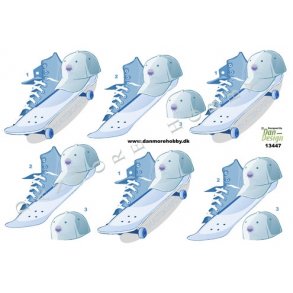 3D ark - B�rnemotiv, skaterudstyr bl�