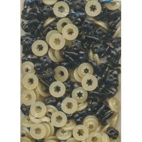 Dyrenser med sikkerhedsskive, sort, 10mm, 5 stk