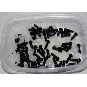 jne m/sikkerhedskive, sort, 6mm, 1 par