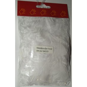 Fjer marabou, hvid, 5g