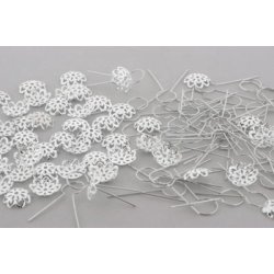 Ophng til pynt, fx g og kugler, slvfarvet, ca. 45 st