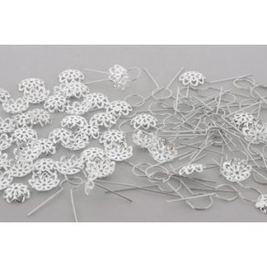 Ophng til pynt, fx g og kugler, slvfarvet, ca. 45 st