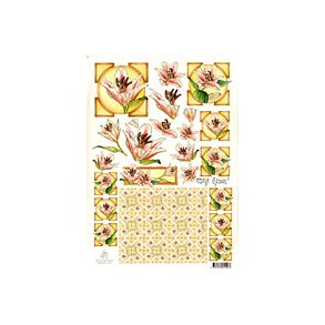 Basispapir 2 delt, blomster, liljer