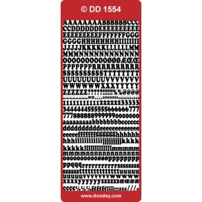 Stickers - Bogstaver & tal, hvid