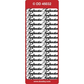 Stickers - Konfirmation m/tekst, guld