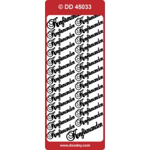 Stickers - Konfirmation m/tekst, guld