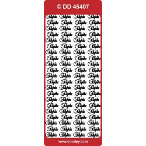 Stickers - Tillykke, guld ca 18x9mm, 80 pr ark