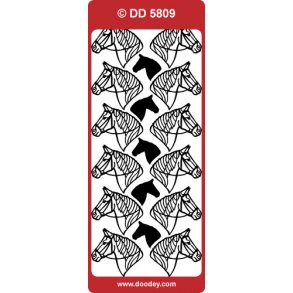 Stickers - Hestehoved, guld