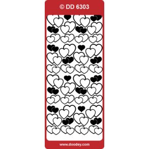 Stickers - Hjerter, s�lv