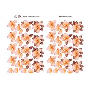 3D ark m/sm blomster, liljer, ferskenfarvede