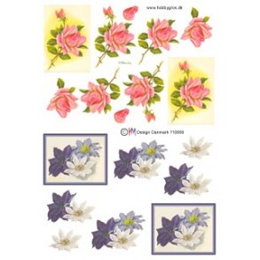 3D ark - Blomster, rosa/lilla