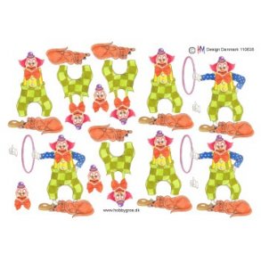 3D ark - B�rnemotiv, klovn, hund