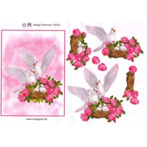 3D ark - Bryllup, duer i rede, telegram