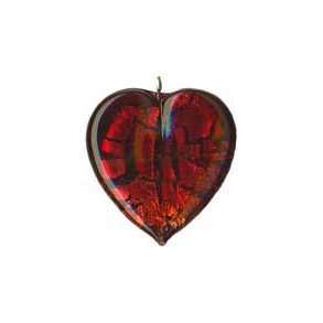 Eksklusivt glashjerte rd, 32x32mm, 1 stk