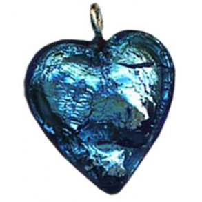 Ekskl. glashjerte m/je, turkis 16x16, 1 stk