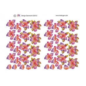 3D ark m/sm blomster, liljer, cyklame/lilla