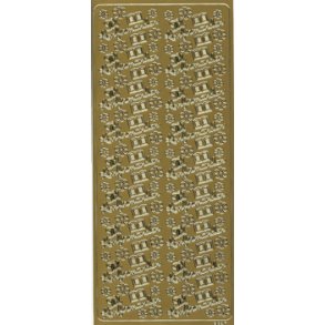 Stickers - Konfirmation m/tekst, guld