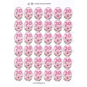 3D ark - Fdselsdage, 30r, rd, tal