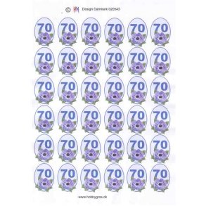 3D ark - Fdselsdage, 70 r, bl, 6x6, tal