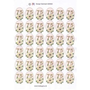 3D ark - Fdselsdage, 75 r, beige, 6x6, tal