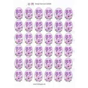 3D ark - Fdselsdage, 85 r, lilla, 6x6, tal