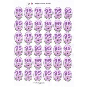 3D ark - Fdselsdage, 95 r, lilla, 6x6, tal