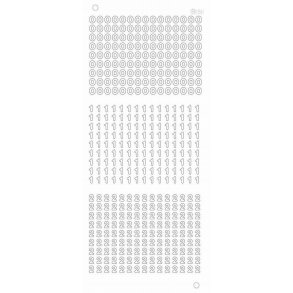 Stickers - Tal  0 - 1 - 2, 6mm, guld