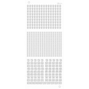 Stickers - Tal 9 - 10 - 18 - 20 - 25 osv. 6 mm, slv