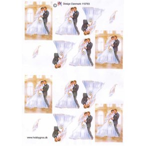 3D ark - Bryllup, brudepar, sm� kort