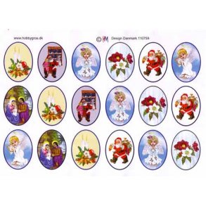 3D ark - Sm� julemotiver, ovaler 3x5