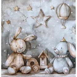 Felicita Toppers, Gammeldags leget�j; bamser, kaniner etc., 18 ark, 6 designs, 9x9cm
