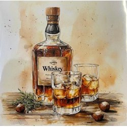 Felicita Toppers, Whisky tegninger, 18 ark, 6 designs, 9x9cm