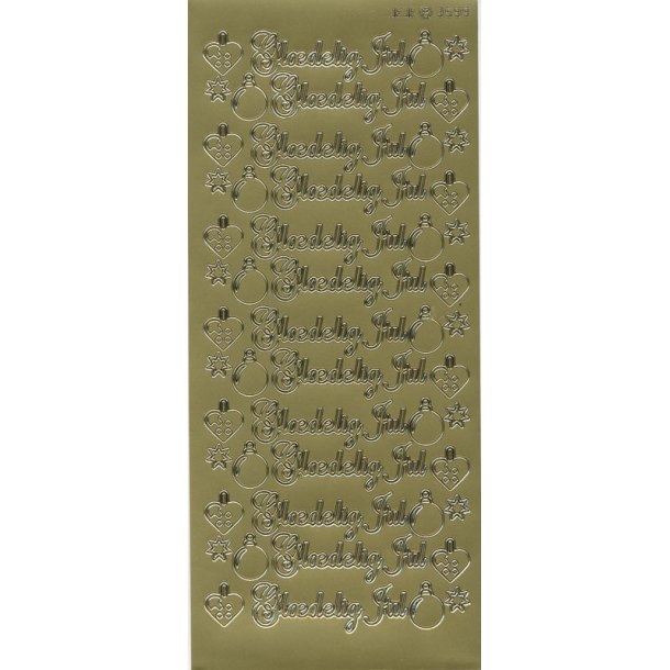 Stickers - Jul, "Gldelig Jul" og smpynt, guld