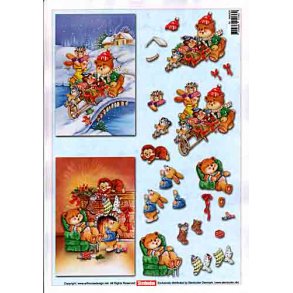 3D ark - Jul, bamse med gaver