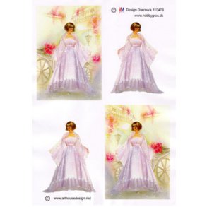 3D ark - Konfirmation. Pige, karet, lang kjole