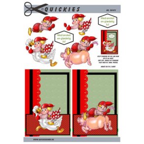 3D klippeark - Jul, Polkanisser p� gris og g�s