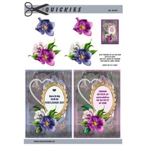 3D klippeark - Blomster. Rammer m/sde tekster