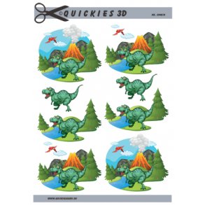 3D klippeark - B�rnemotiv, dinosaur, tyranosaurus rex