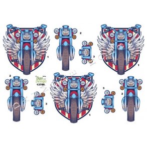 3D ark - Motorcykel, bl�