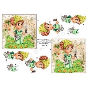 3D klippeark - Gartner eller haveglad pige