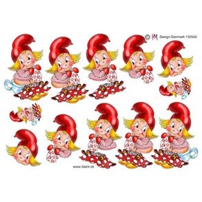 3D ark - Jul, Nissepige p� potte (polkanisser)