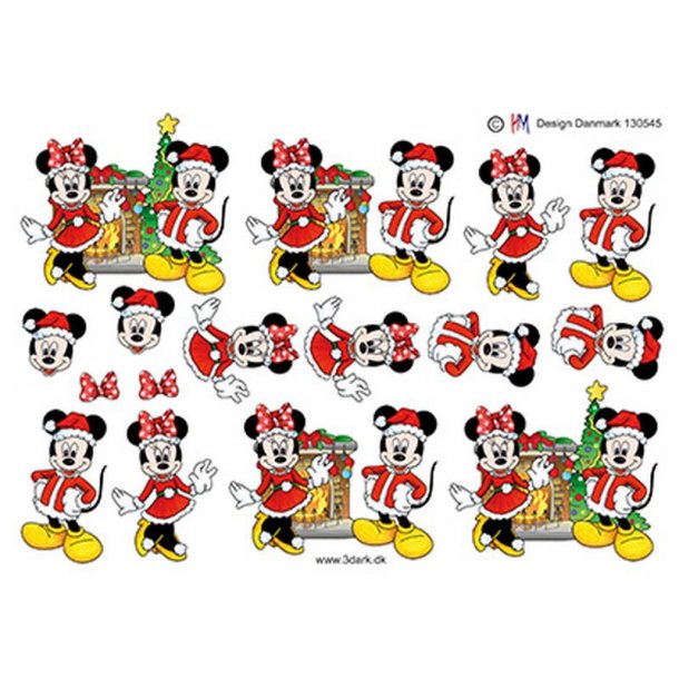 3D ark - Jul, Disney, Mickey &amp; Minnie Mouse foran julepejs