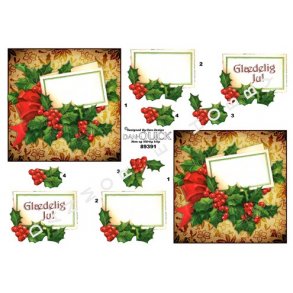 3D ark - Jul, julekort p� smuk julebaggrund